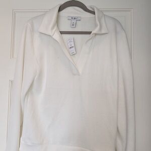 Wild Fable White Collared Pullover